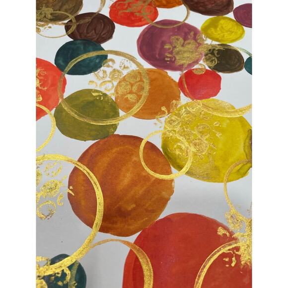 Hand made watercolor original painting abstract waves 12x9 - Picture 2 of 4